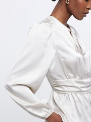 River Island Cream Satin Tea Top - Image 3 of 3
