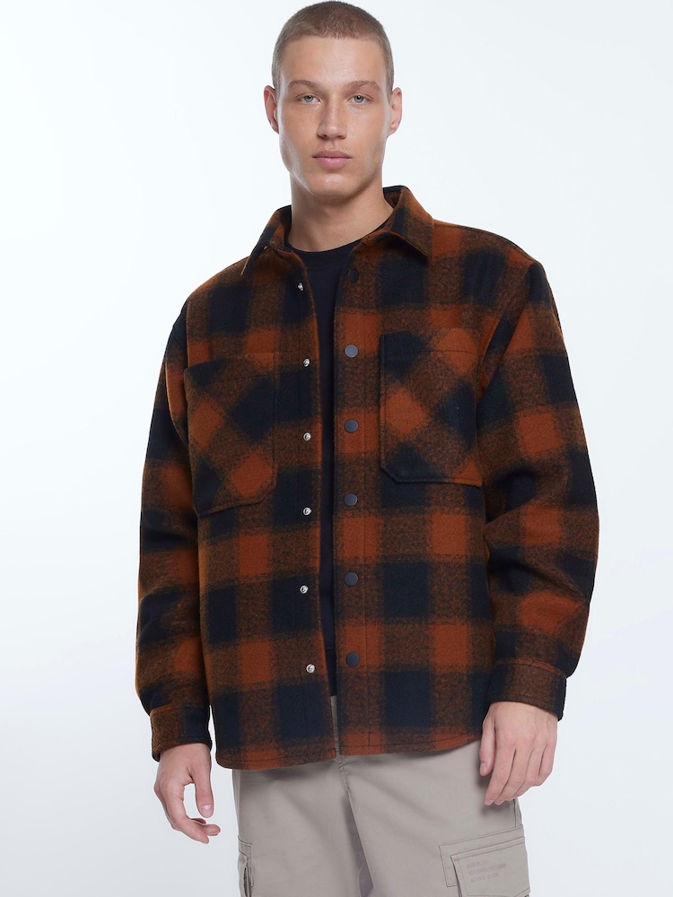 River Island Hemd mit Schottenkaros, Orange - Bild 1 von 2