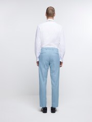 River Island Blue Slim Fit Suit Trousers - Image 1 of 5