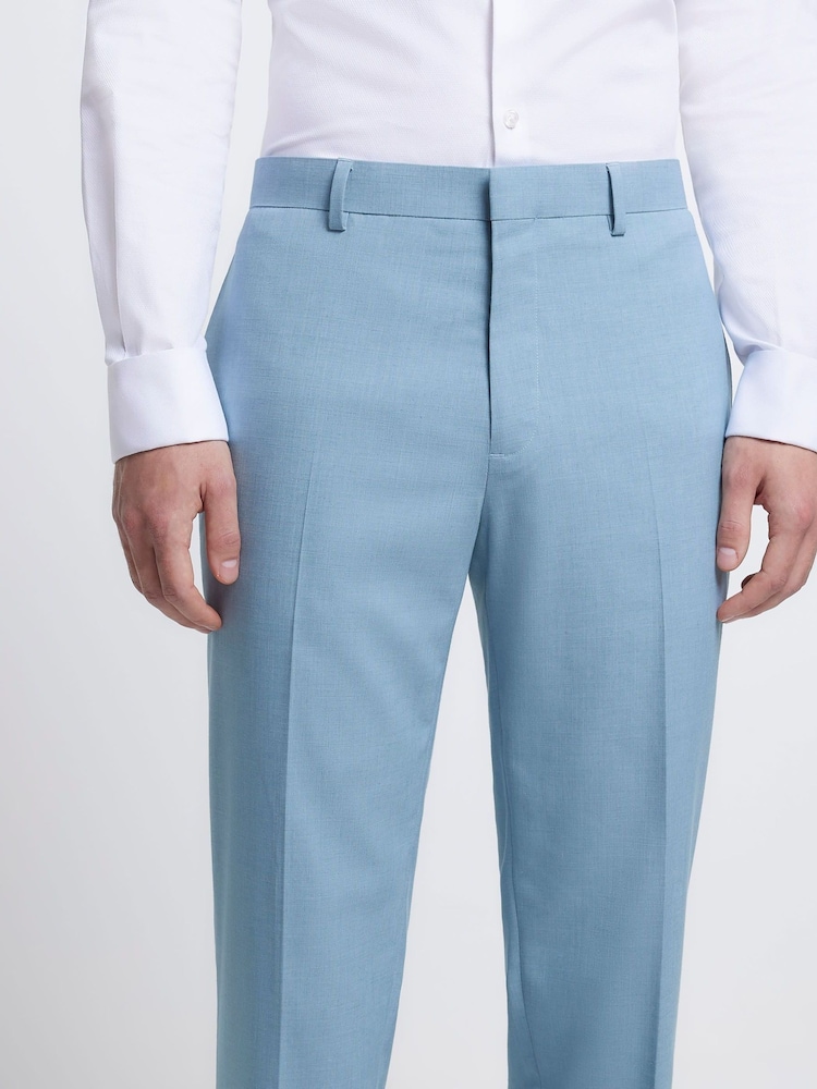 River Island Blue Slim Fit Suit Trousers - Image 2 of 5