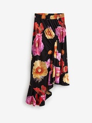 Schwarz/Blumenmuster - Preen X Next Asymmetrischer Midirock mit Raffung - Bild 5 von 5