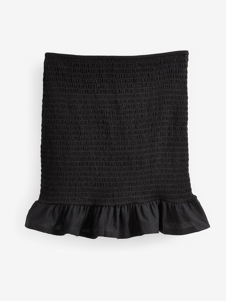 Black Slim Fit Shirred Mini Skirt - Image 5 of 5