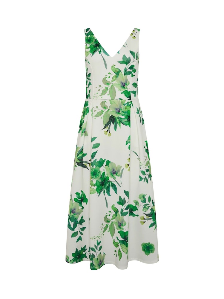 Star by Julien MacDonald Green Scuba Printed V Dress - Image 5 of 5