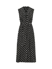 Star by Julien MacDonald Black Spot Print Sleeveless Shirt Dress - Image 5 of 5