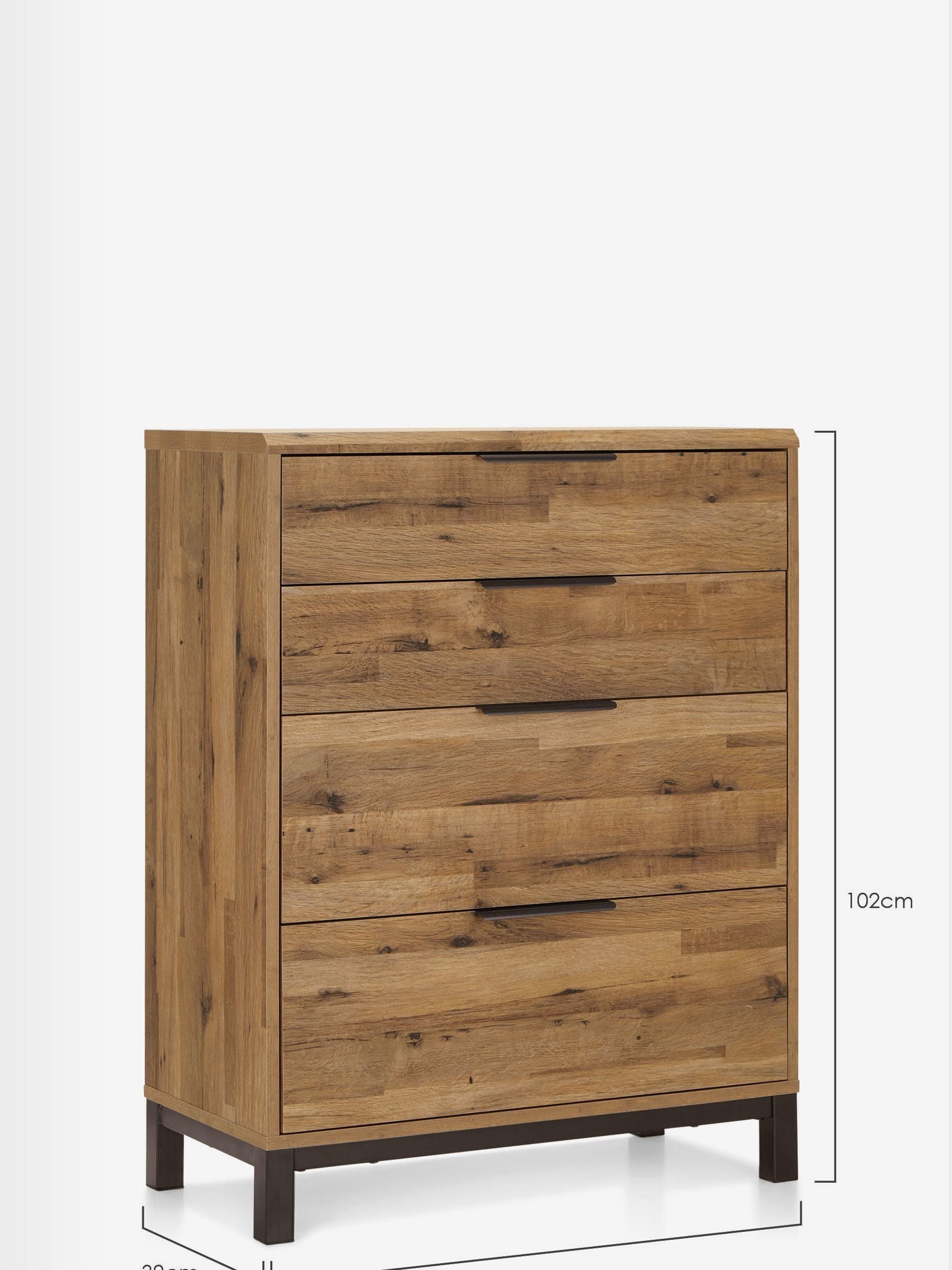 Buy Dark Bronx Oak Effect 4 Drawer Chest of Drawers from the Next UK online shop