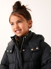 Black Shower Resistant Poncho Padded Coat (3-16yrs) - Image 10 of 11