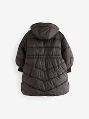 Black Shower Resistant Poncho Padded Coat (3-16yrs) - Image 4 of 11