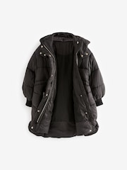 Black Shower Resistant Poncho Padded Coat (3-16yrs) - Image 7 of 11