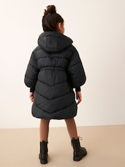 Black Shower Resistant Poncho Padded Coat (3-16yrs) - Image 8 of 11