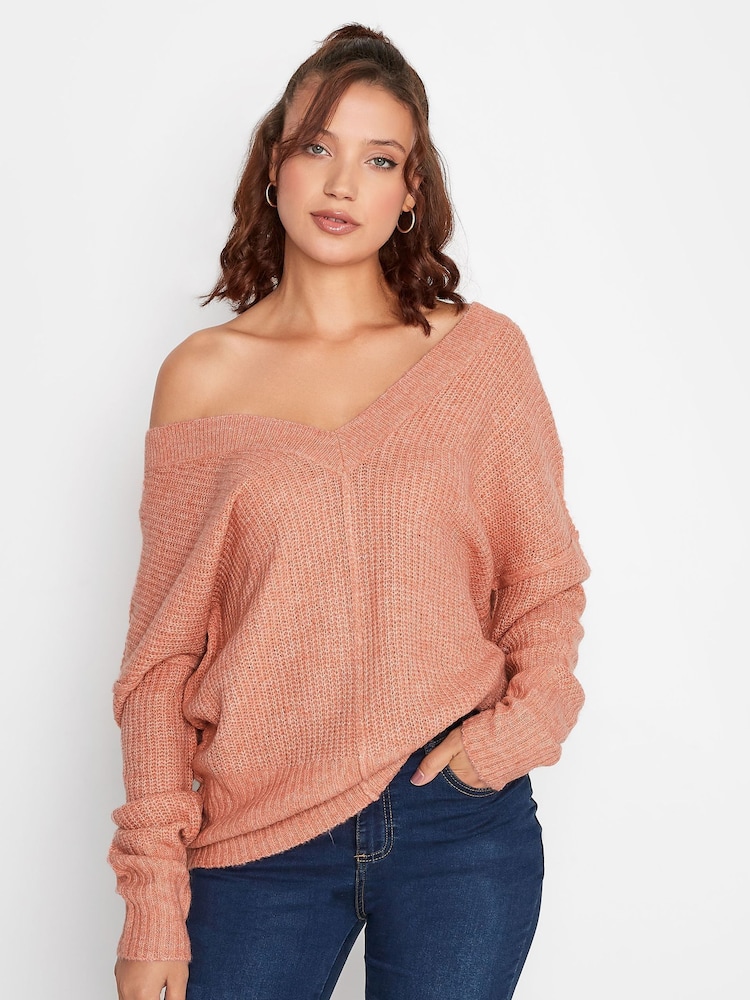 Pink - Long Tall Sally Pullover mit V-Ausschnitt - Bild 1 von 4