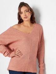 Pink - Long Tall Sally Pullover mit V-Ausschnitt - Bild 3 von 4