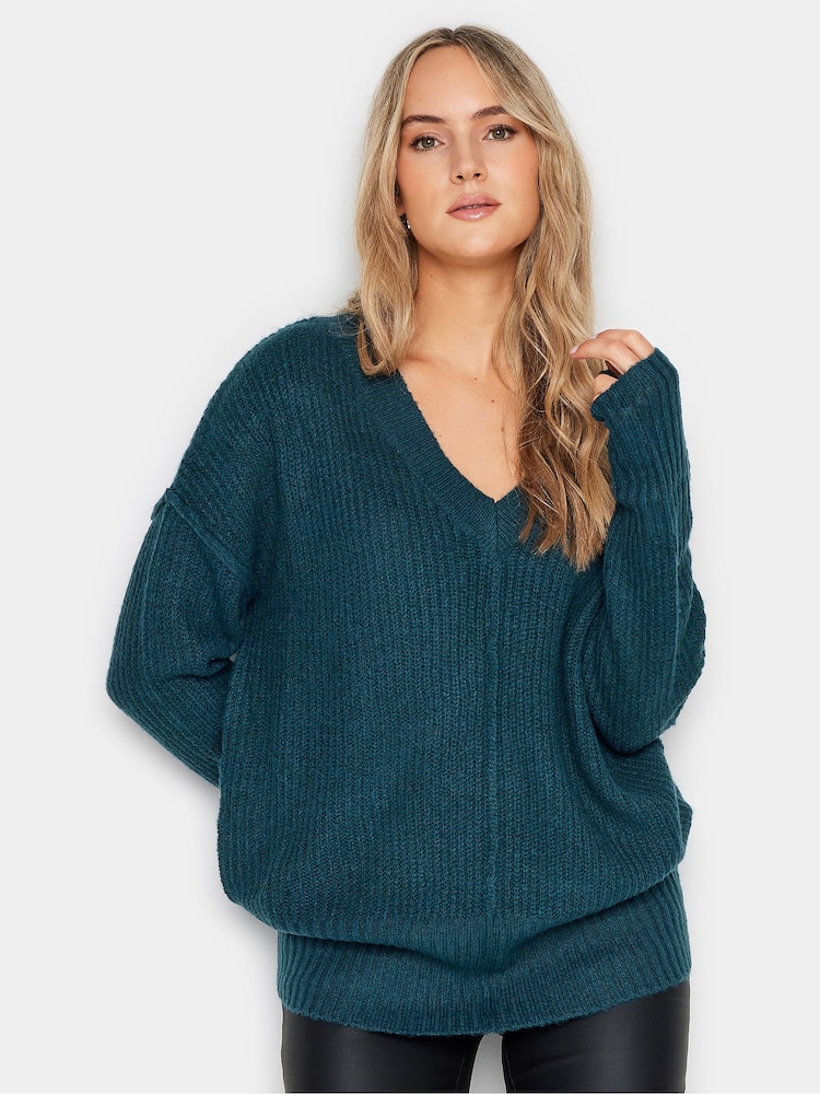 Blau - Long Tall Sally Pullover mit V-Ausschnitt - Bild 1 von 4 Blau - Long Tall Sally Pullover mit V-Ausschnitt - Bild 1 von 4