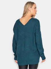 Blau - Long Tall Sally Pullover mit V-Ausschnitt - Bild 3 von 4