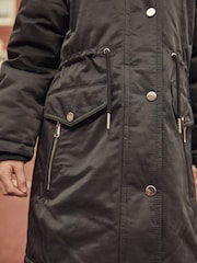 Black Shower Resistant Faux Fur Trim Parka (3-16yrs) - Image 5 of 8