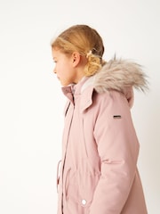 Pink Shower Resistant Faux Fur Trim Parka (3-16yrs) - Image 3 of 7