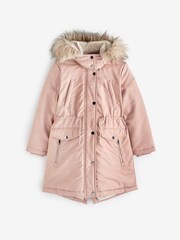 Pink Shower Resistant Faux Fur Trim Parka (3-16yrs) - Image 5 of 7