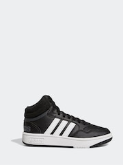adidas Black/White Hoops Mid Trainers - Image 1 of 9