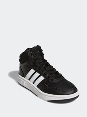 adidas Black/White Hoops Mid Trainers - Image 2 of 9