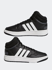 adidas Black/White Hoops Mid Trainers - Image 3 of 9