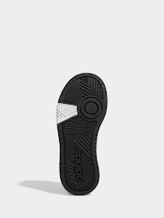 adidas Black/White Hoops Mid Trainers - Image 4 of 9