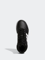 adidas Black/White Hoops Mid Trainers - Image 5 of 9