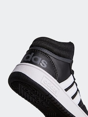 adidas Black/White Hoops Mid Trainers - Image 7 of 9