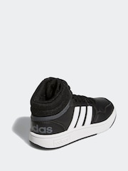 adidas Black/White Hoops Mid Trainers - Image 9 of 9