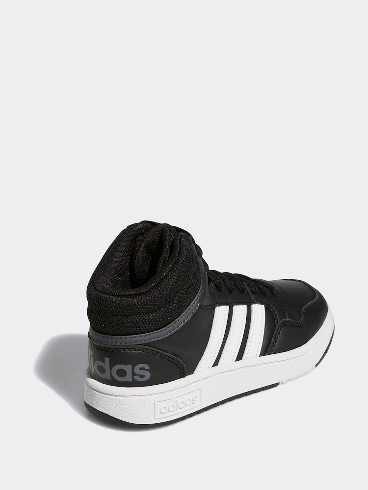 adidas Black/White Hoops Mid Trainers - Image 9 of 9