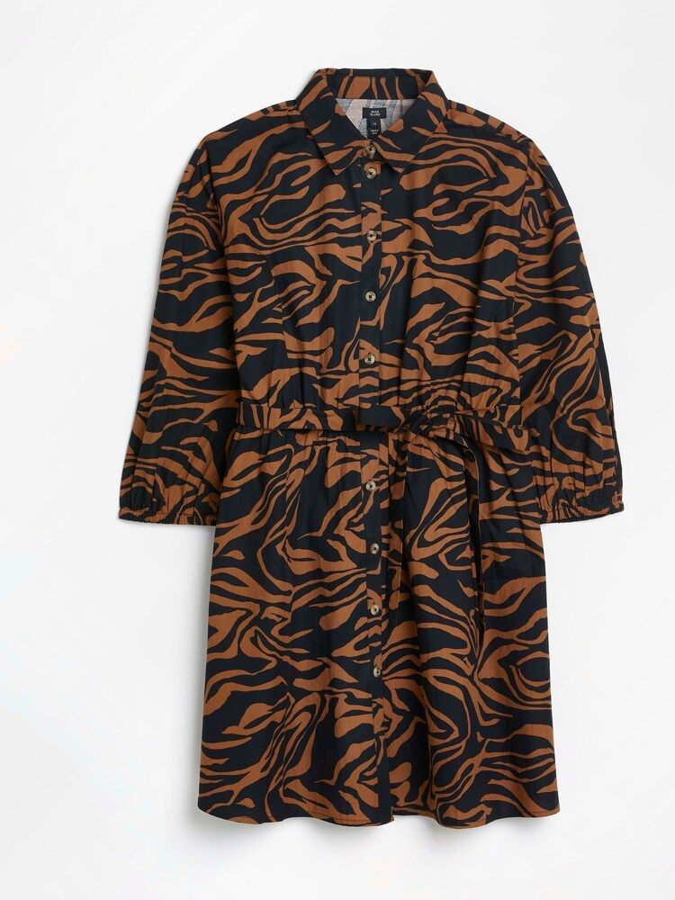 River Island Brown Button Through 100% Cotton Shirt Dress - Image 5 of 5 River Island Brown Button Through 100% Cotton Shirt Dress - Image 5 of 5