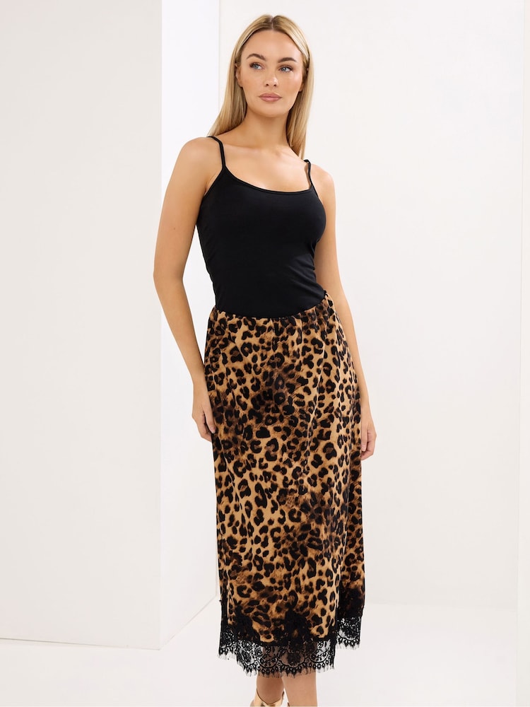 Star by Julien MacDonald Brown Lace Trim Satin Skirt - Image 2 of 6 Star by Julien MacDonald Brown Lace Trim Satin Skirt - Image 2 of 6