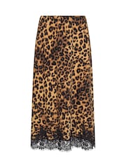Star by Julien MacDonald Brown Lace Trim Satin Skirt - Image 6 of 6