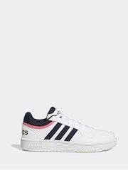 Rosa weiß schwarz - adidas Originals Hoops 3.0 klassische, niedrige Turnschuhe - Bild 1 von 9