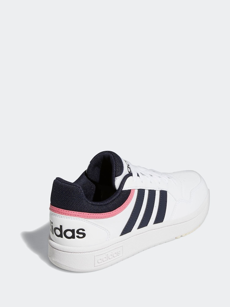 Rosa weiß schwarz - adidas Originals Hoops 3.0 klassische, niedrige Turnschuhe - Bild 2 von 9