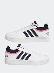 Rosa weiß schwarz - adidas Originals Hoops 3.0 klassische, niedrige Turnschuhe - Bild 5 von 9