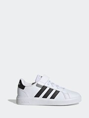 adidas White/black Sportswear Grand Court Elastic Lace And Top Strap Trainers - Image 1 of 8