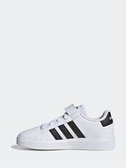 adidas White/black Sportswear Grand Court Elastic Lace And Top Strap Trainers - Image 2 of 8