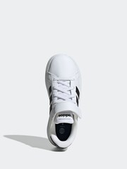 adidas White/black Sportswear Grand Court Elastic Lace And Top Strap Trainers - Image 6 of 8