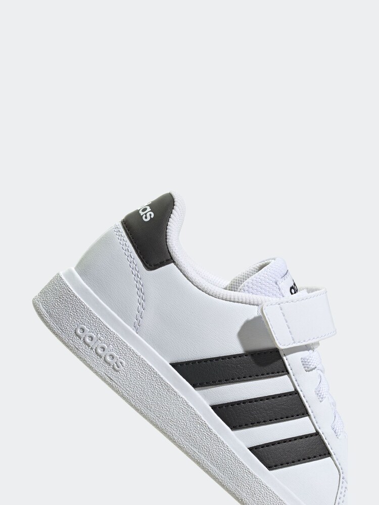 adidas White/black Sportswear Grand Court Elastic Lace And Top Strap Trainers - Image 8 of 8