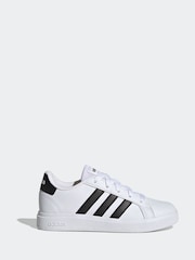 adidas White/Black Grand Court Lace-Up Trainers - Image 1 of 9