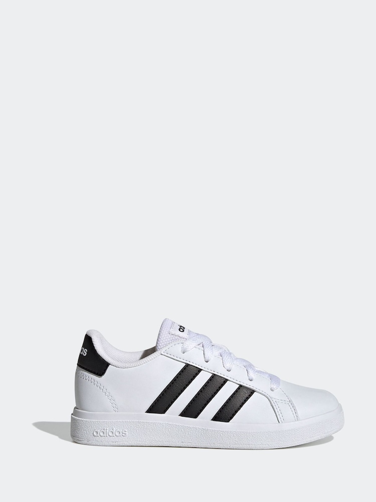 adidas White/Black Grand Court Lace-Up Trainers - Image 1 of 9