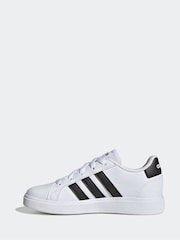 adidas White/Black Grand Court Lace-Up Trainers - Image 2 of 9