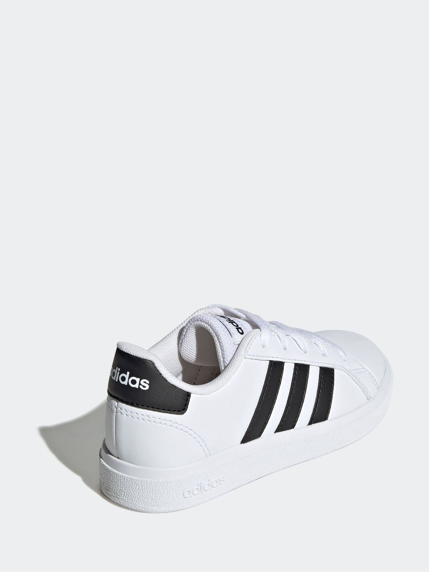 Buy adidas White/Black Grand Court Lace-Up Kids Trainers from Next USA