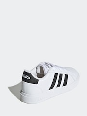 adidas White/Black Grand Court Lace-Up Trainers - Image 4 of 9