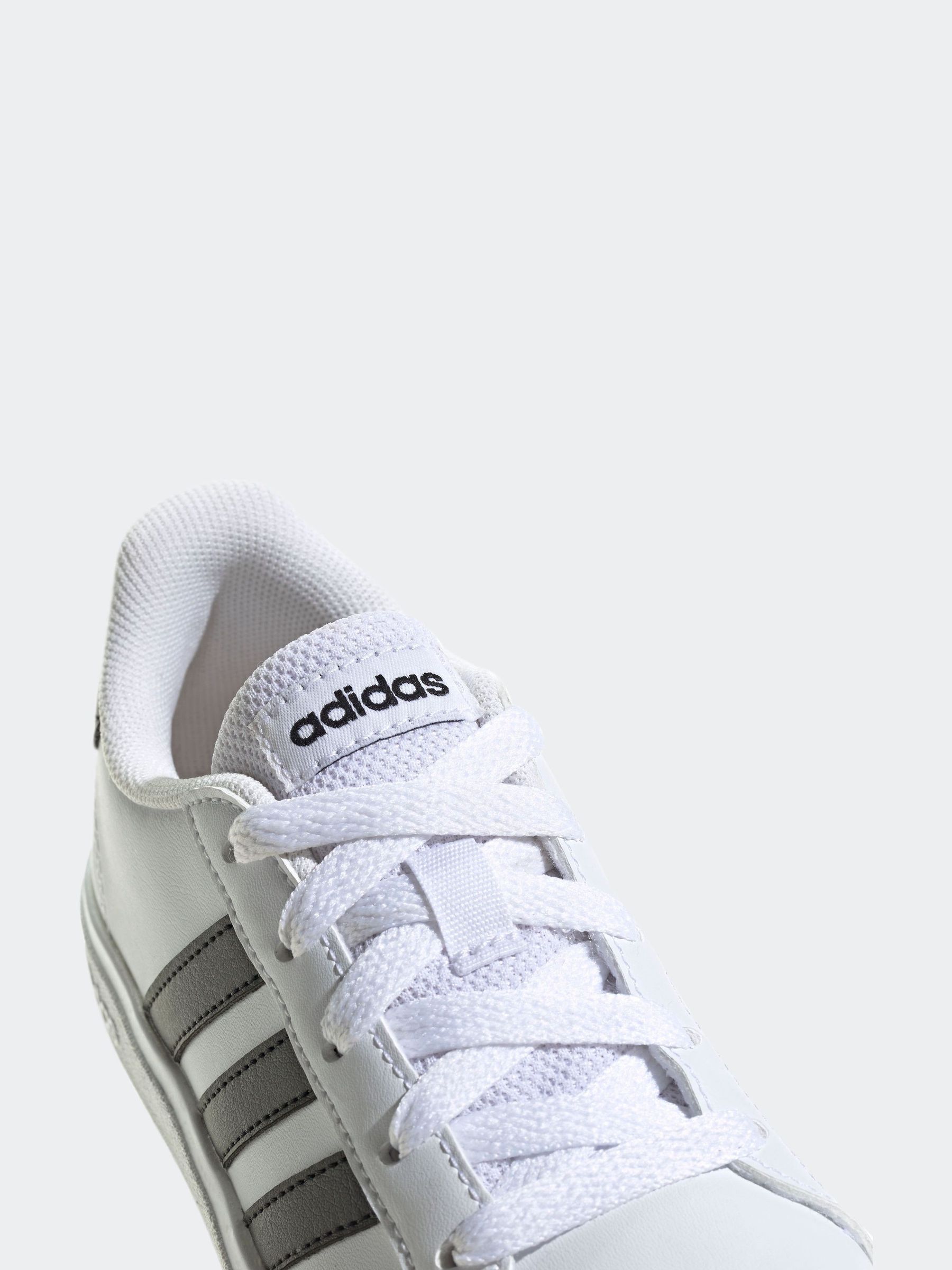 Buy adidas White/Black Grand Court Lace-Up Kids Trainers from Next USA
