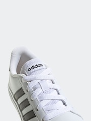 adidas White/Black Grand Court Lace-Up Trainers - Image 8 of 9