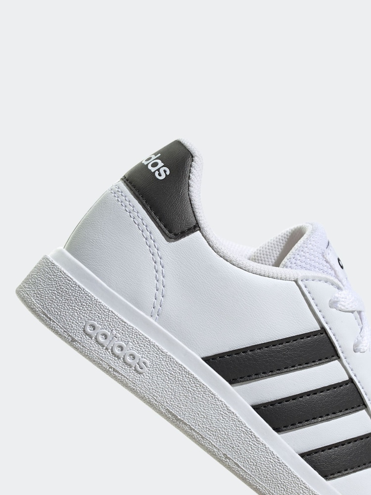 adidas White/Black Grand Court Lace-Up Trainers - Image 9 of 9