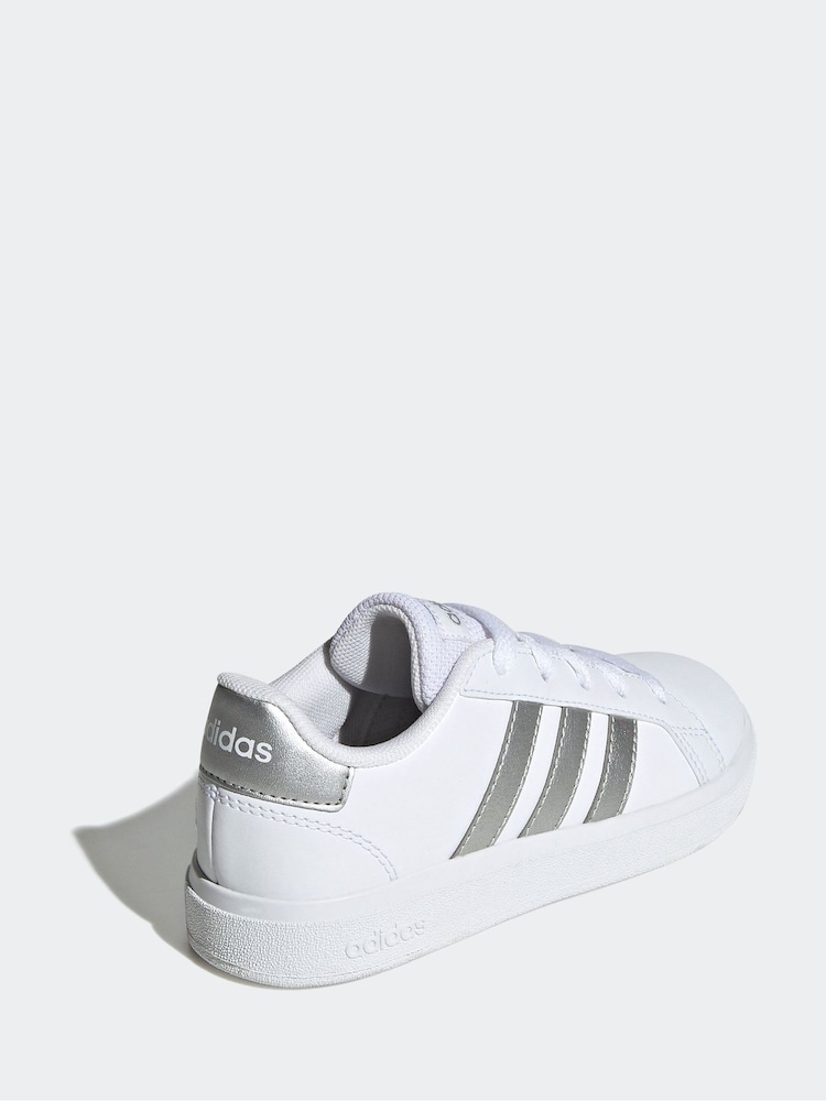 לבן/כסף - Adidas נעליים עם שרוכים, דגם Grand Court - Image 3 of 9