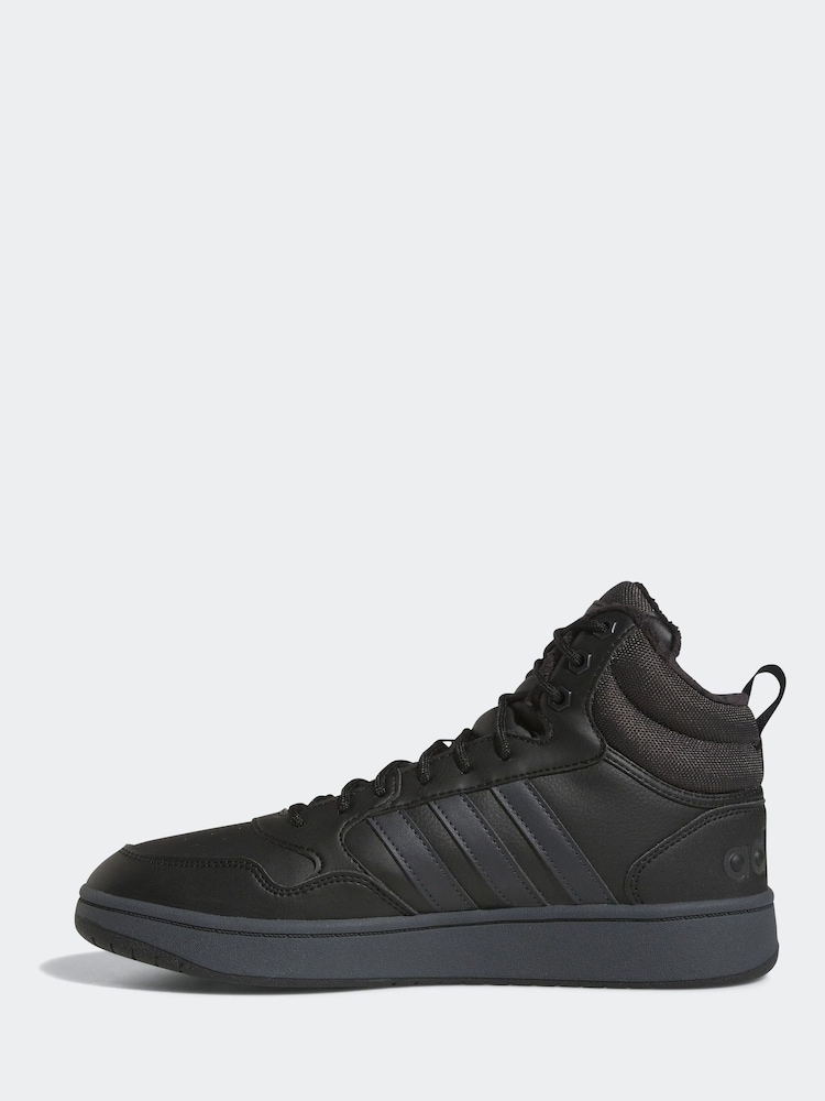 adidas Hoops 3.0 Mid Lifestyle Basketball Classic Faux Fur Lining Winterized Trainers - Изображение 2 из 10