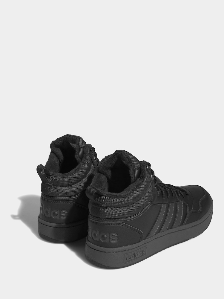 adidas Hoops 3.0 Mid Lifestyle Basketball Classic Faux Fur Lining Winterized Trainers - Image 5 of 10