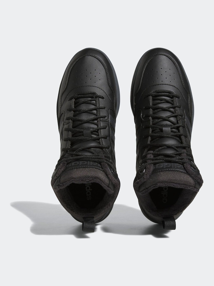 adidas Hoops 3.0 Mid Lifestyle Basketball Classic Faux Fur Lining Winterized Trainers - Image 7 of 10